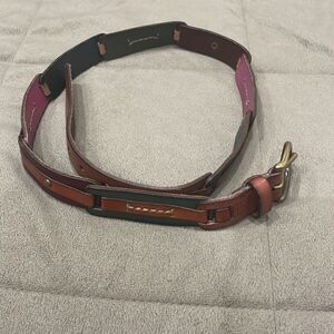 Fossil Leather Patchwork Multicolor Belt Size Medium